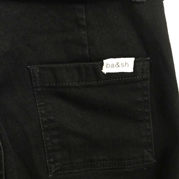 Ba&sh Black denim jumpsuit retro vintage style 70s hippie jean romper designer - Picture 10 of 11